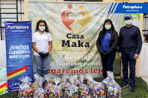 Entrega de donación de tapitas Casa Maka 2021